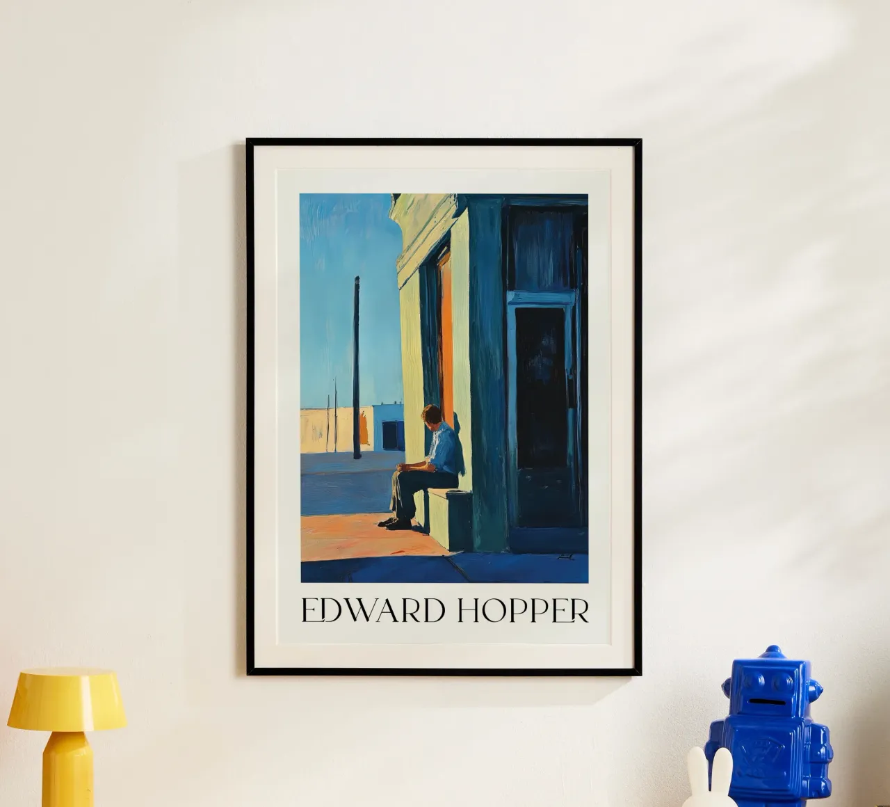 Man in zonlicht van Edward Hopper, Stedelijk realisme hahnemühle van Bakara