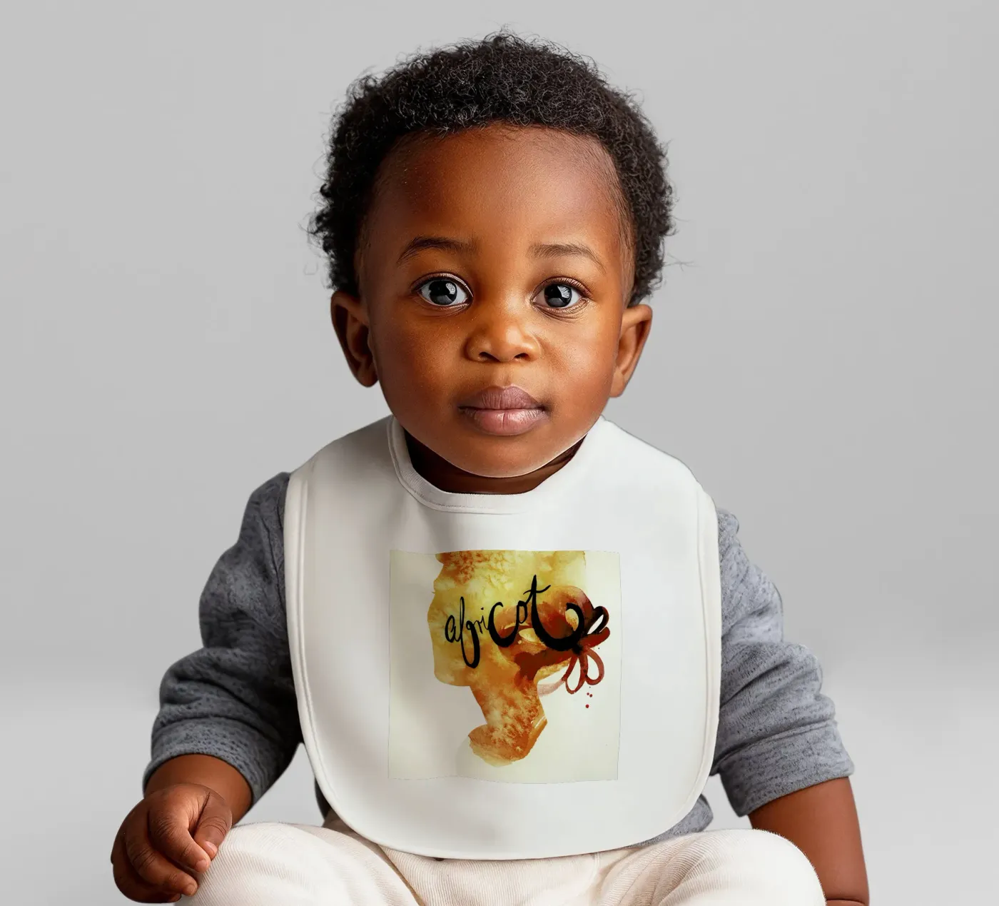 Apricot baby bib by Ekaterina Koroleva