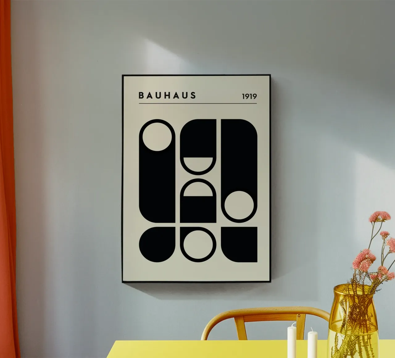 Bauhaus Geometric Shapes, Abstract Modernist Art Print metacrilato de Bakara