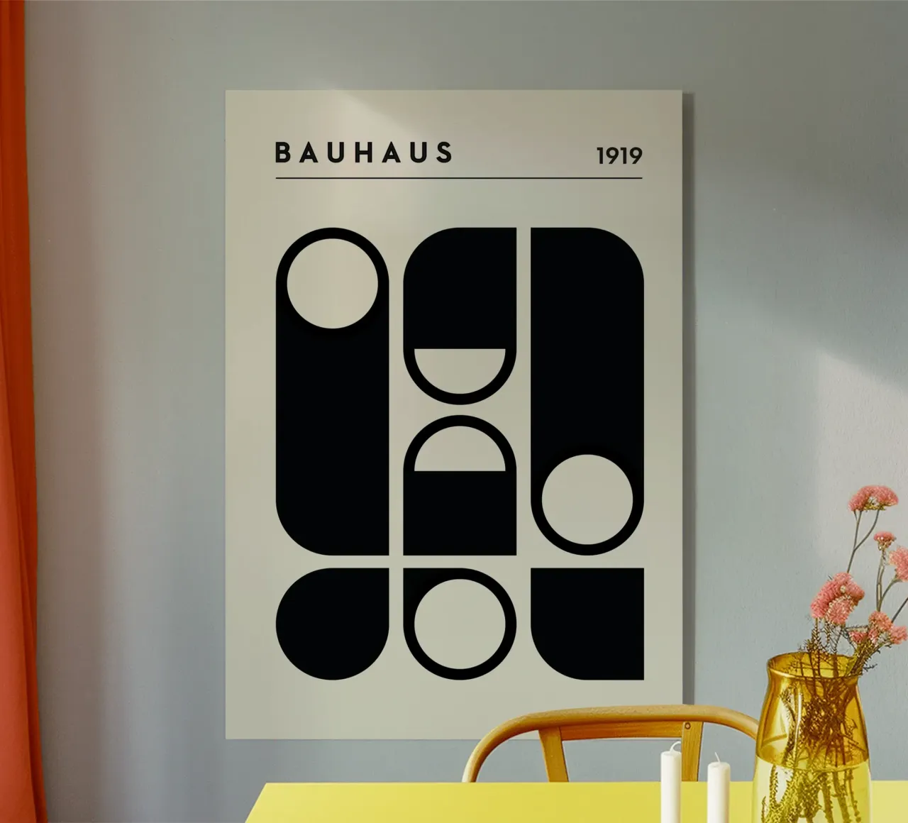 Bauhaus Geometric Shapes, Abstract Modernist Art Print metacrilato de Bakara