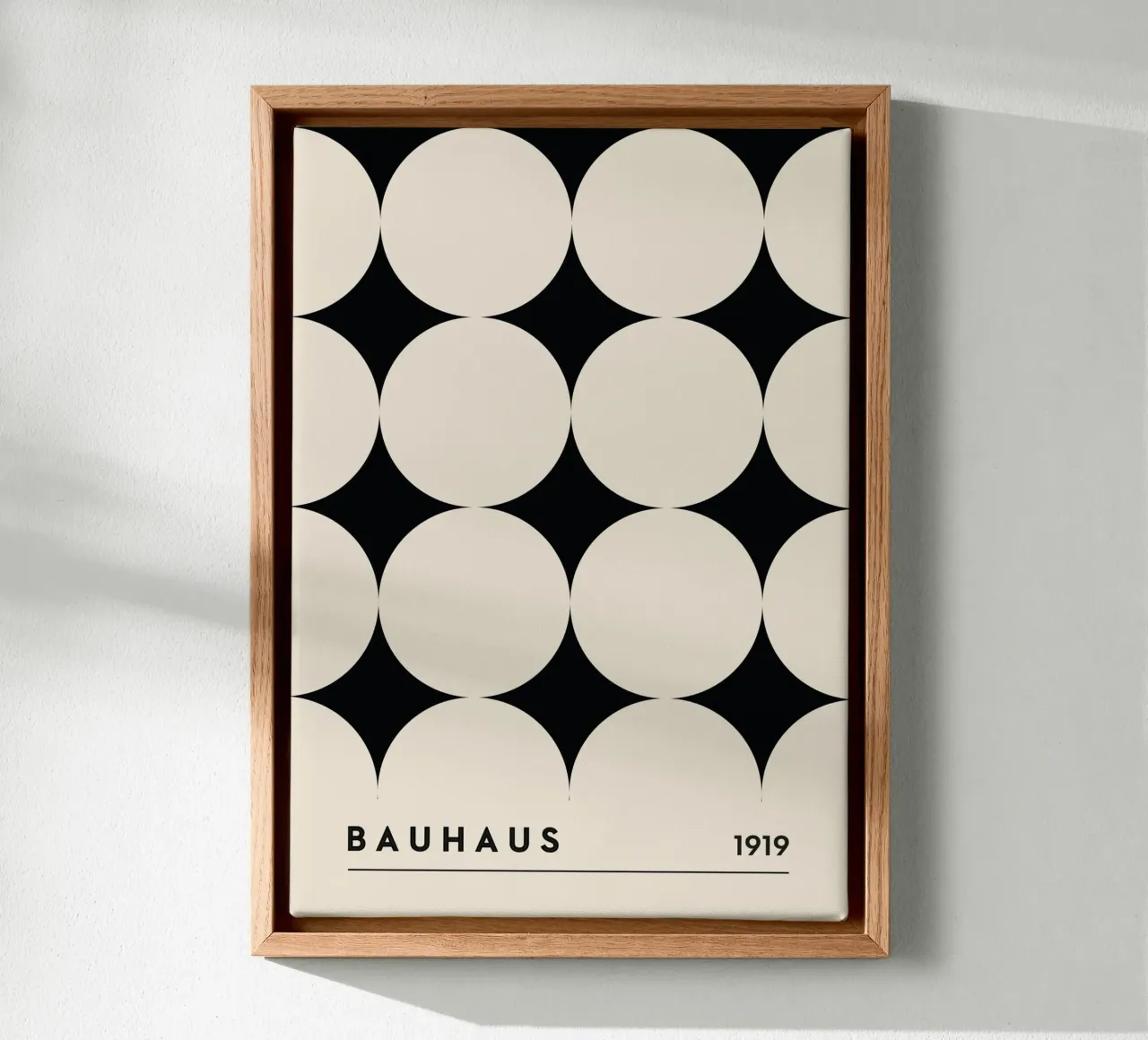 Bauhaus Circle Pattern, Minimalist Geometric Art Print canvas by Bakara