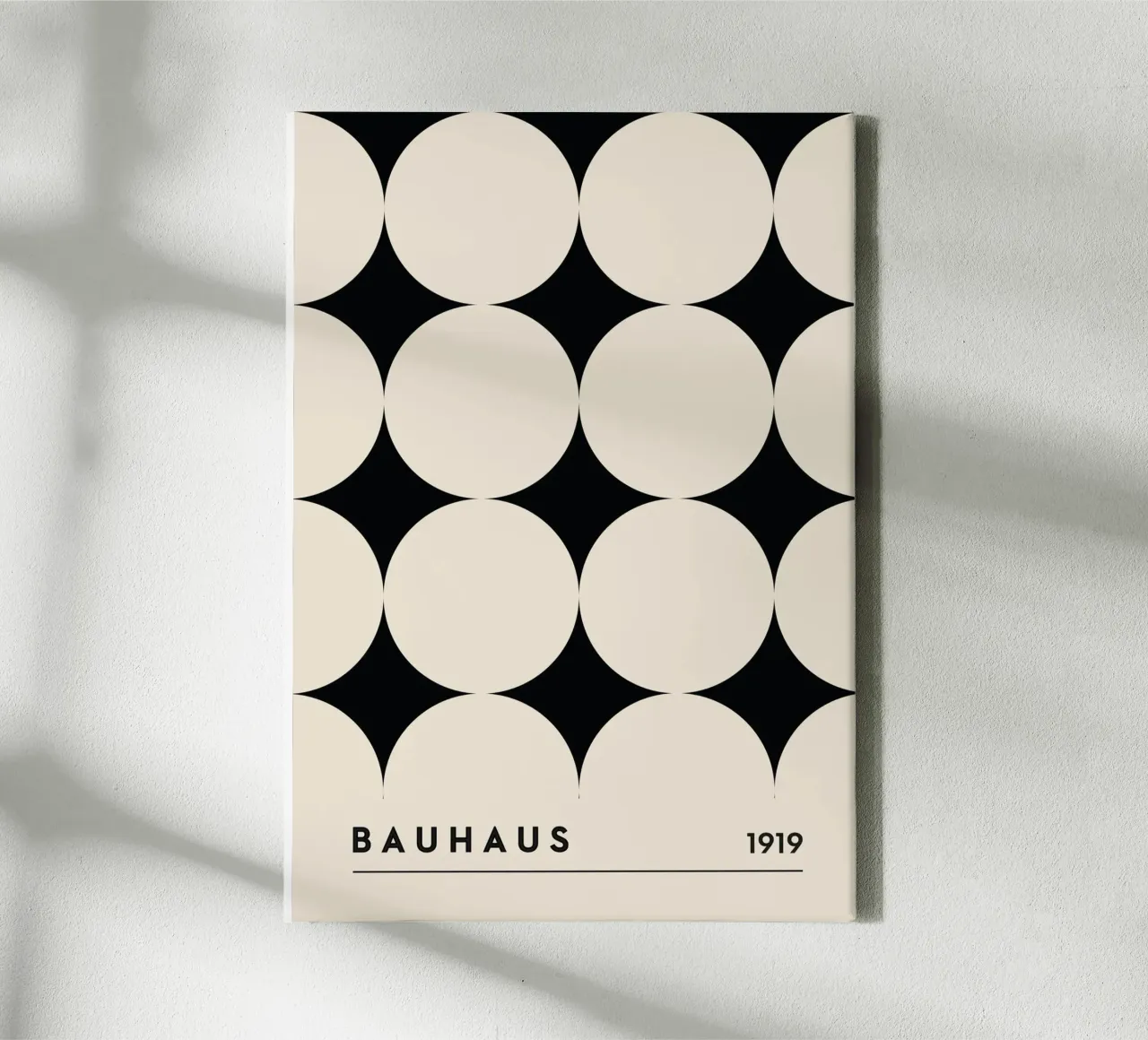Bauhaus Circle Pattern, Minimalist Geometric Art Print canvas by Bakara