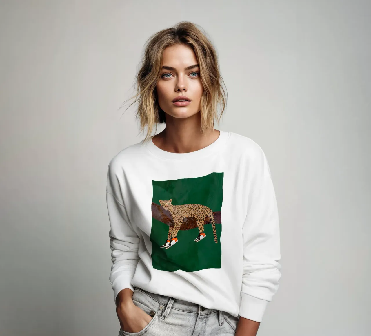 Lazy leopard in sneakers felpa da SarahManovski