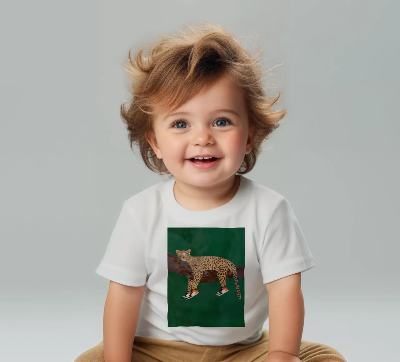 Lazy leopard in sneakers maglietta neonato da SarahManovski