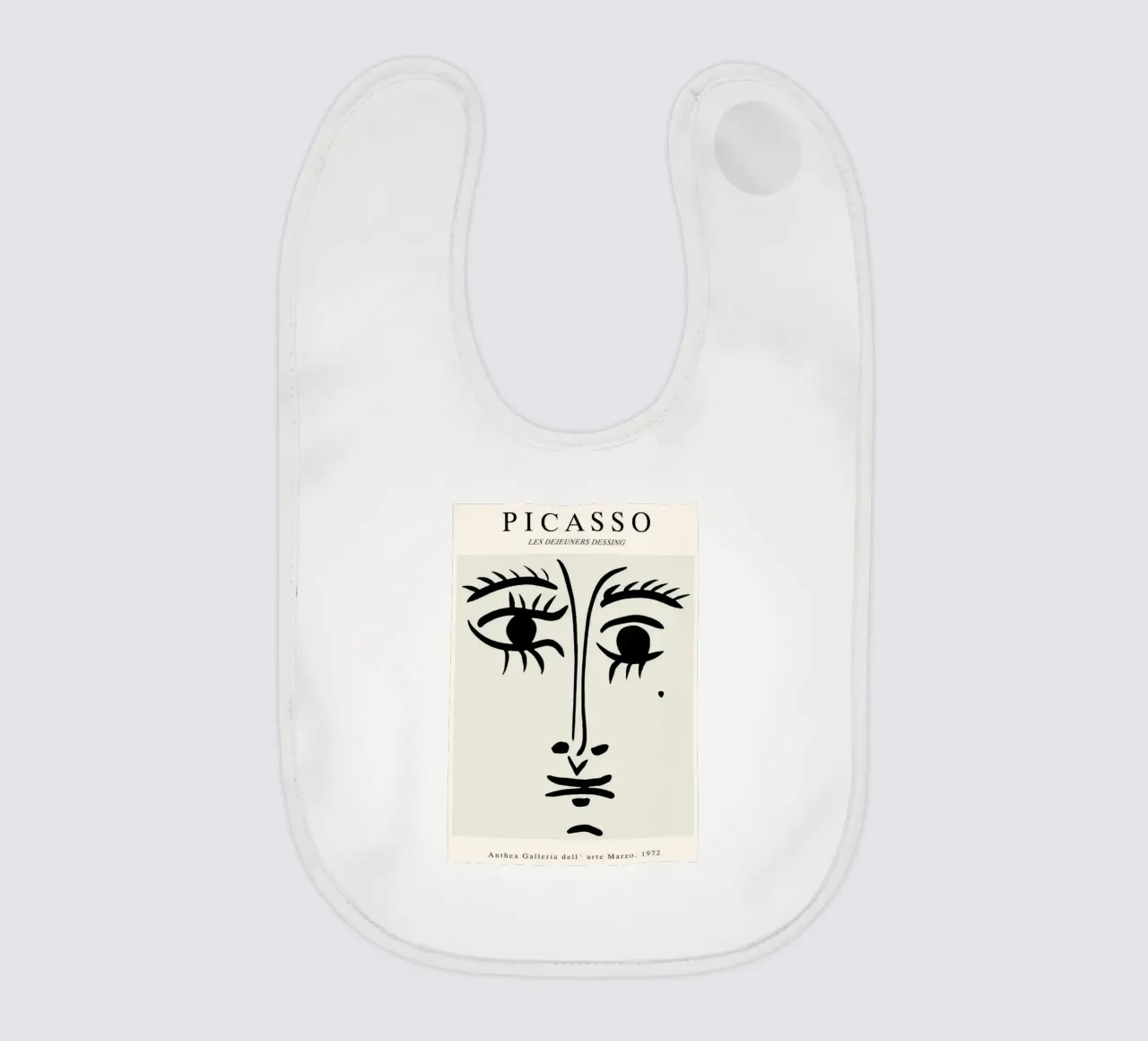 schizzo di un volto con un neo di Picasso bavaglino da eternal nino