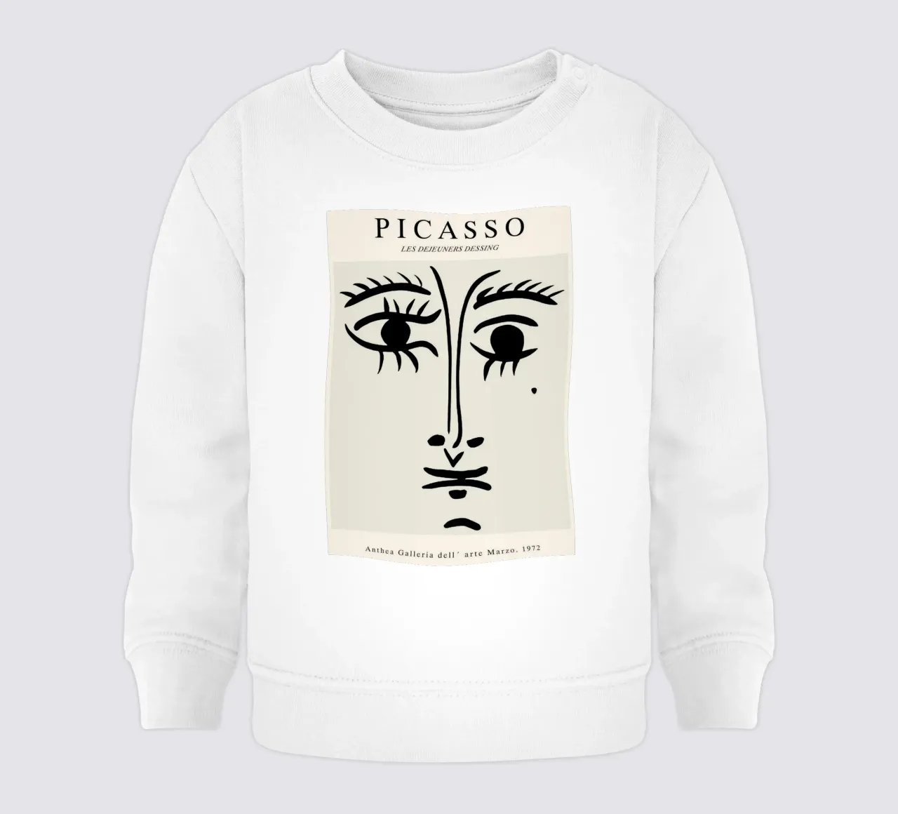schizzo di un volto con un neo di Picasso felpa neonato da eternal nino