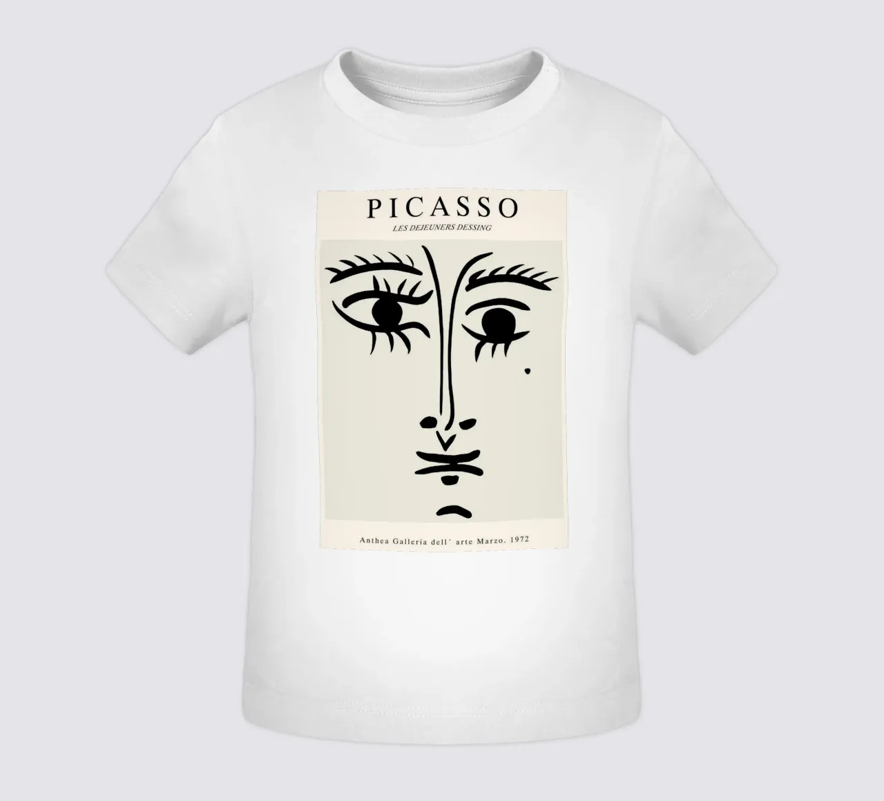 schizzo di un volto con un neo di Picasso maglietta neonato da eternal nino