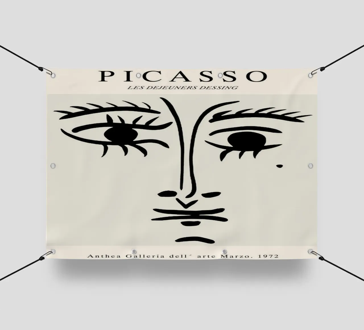 schizzo di un volto con un neo di Picasso telo in pvc da eternal nino