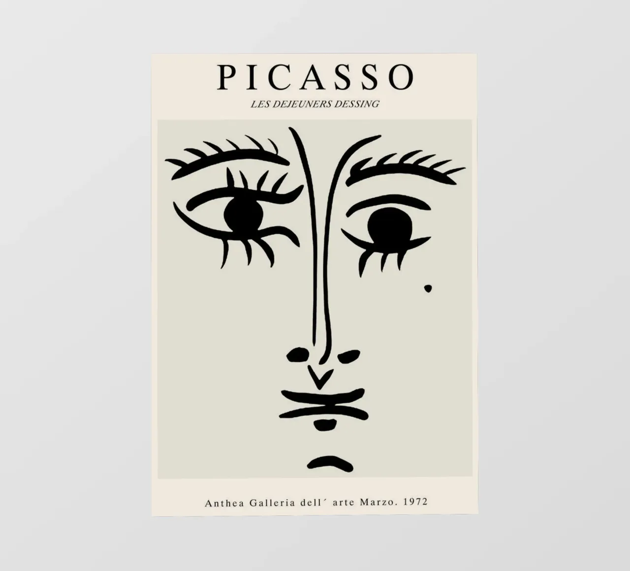 schizzo di un volto con un neo di Picasso telo in pvc da eternal nino