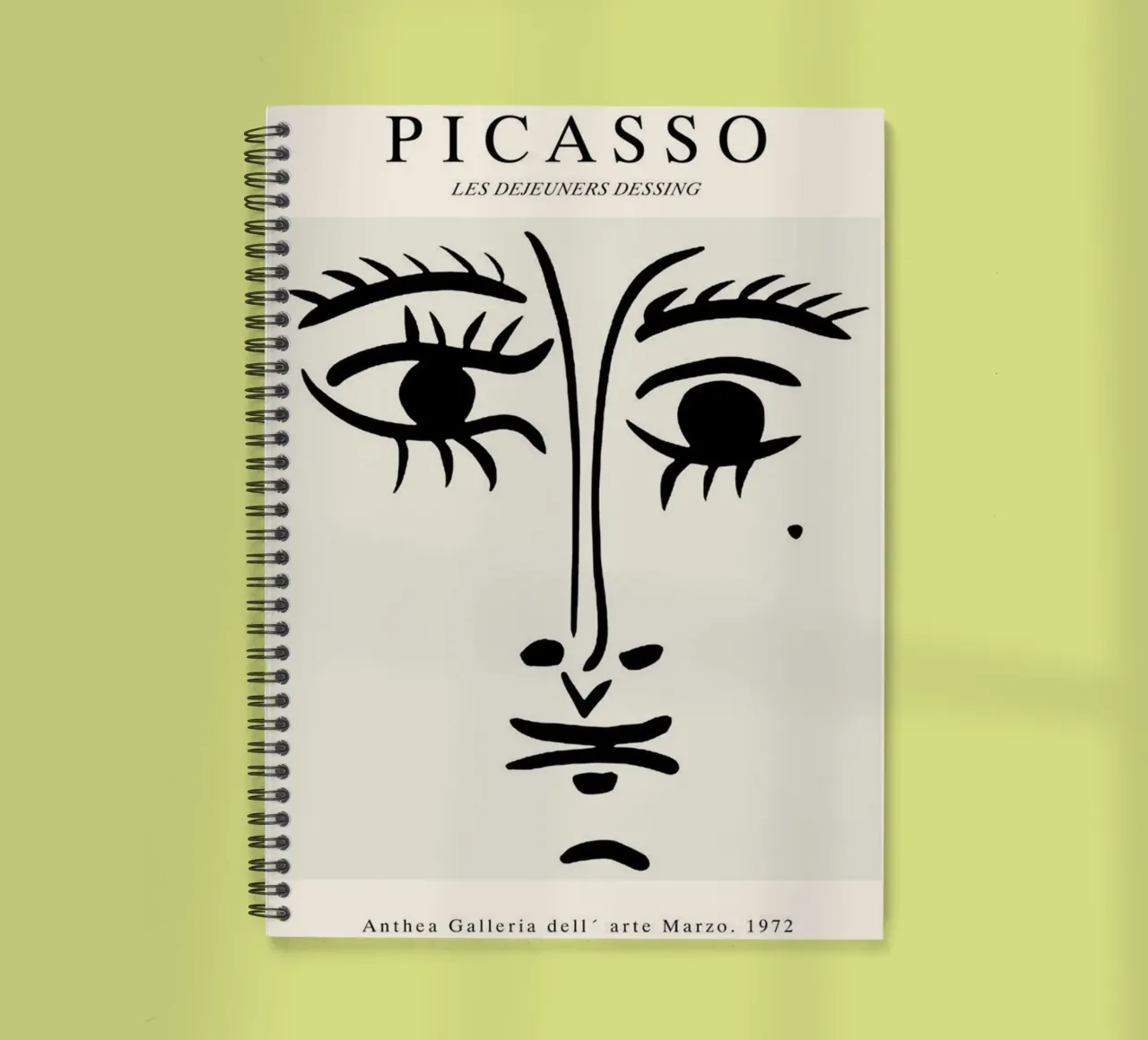 sketch of a face with a mole picasso spiral notebook by eternal nino