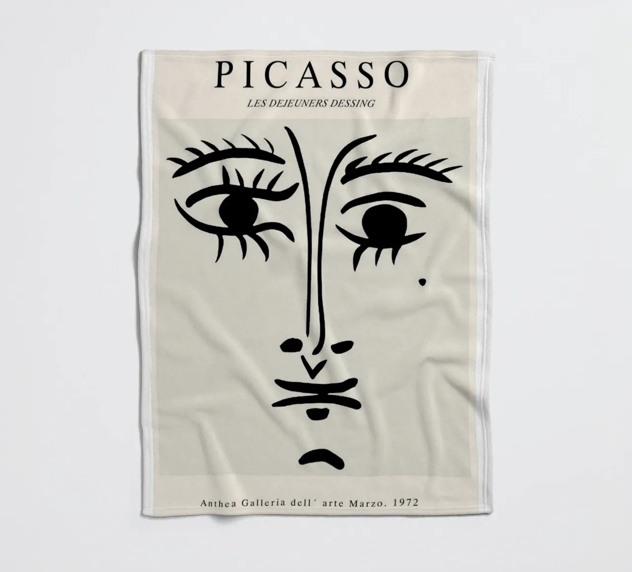 schizzo di un volto con un neo di Picasso coperta in pile da eternal nino