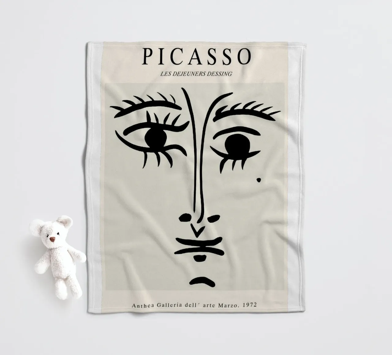 schizzo di un volto con un neo di Picasso coperta in pile da eternal nino