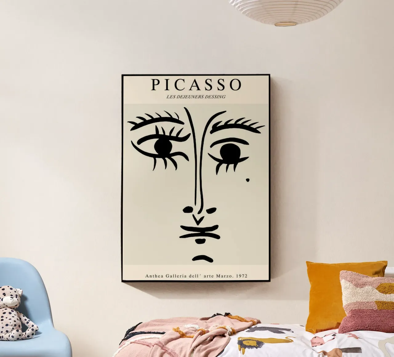 schizzo di un volto con un neo di Picasso plexiglass da eternal nino