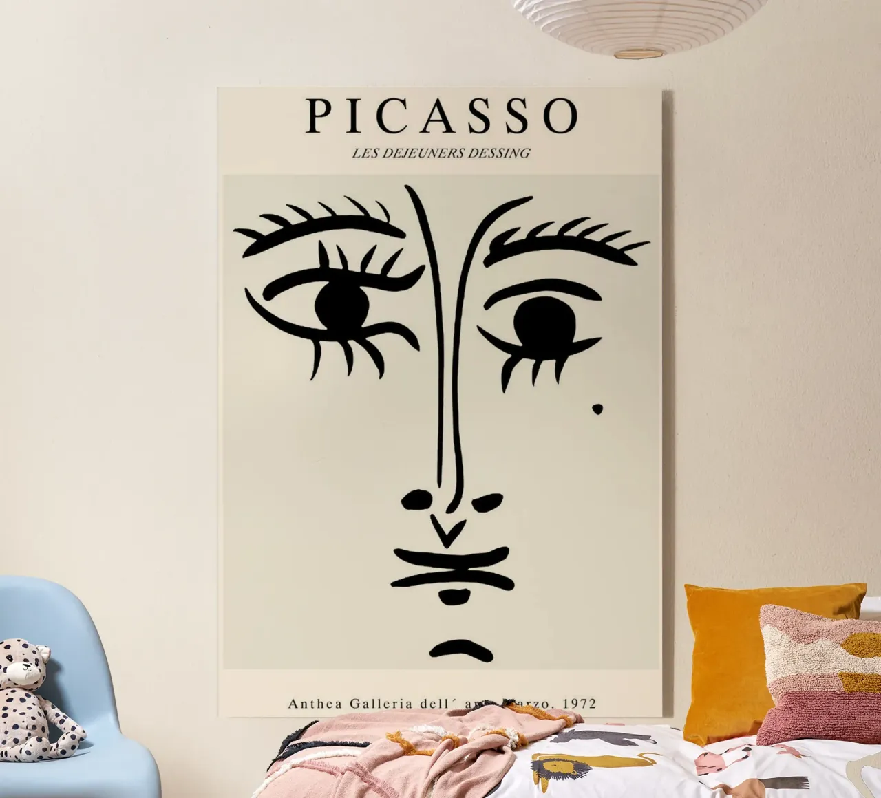 schizzo di un volto con un neo di Picasso plexiglass da eternal nino