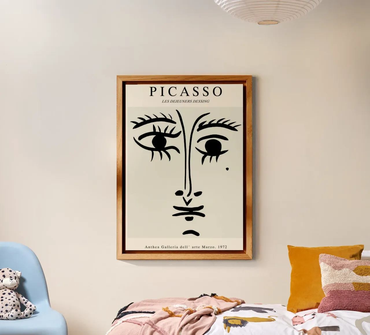 schizzo di un volto con un neo di Picasso alluminio dibond da eternal nino