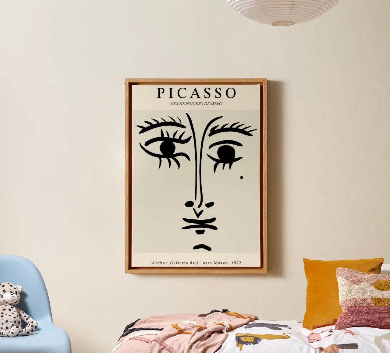 sketch of a face with a mole picasso canvas by eternal nino
