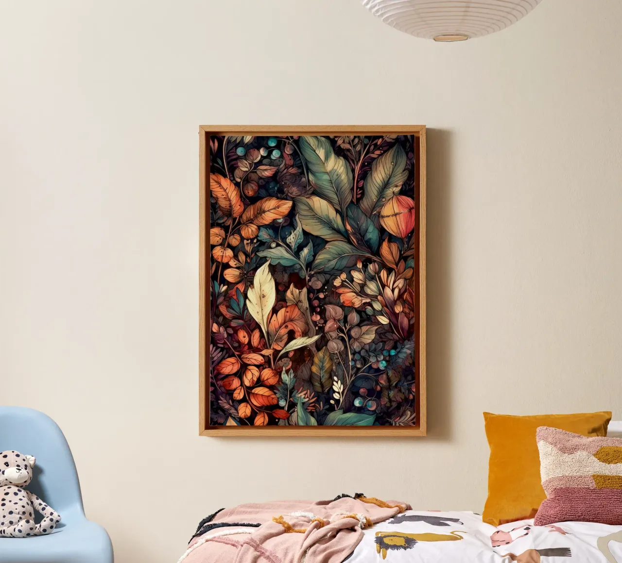 Bloemen weide natuur kunst E canvas met Baklijst van Justyna Jaszke JBJart