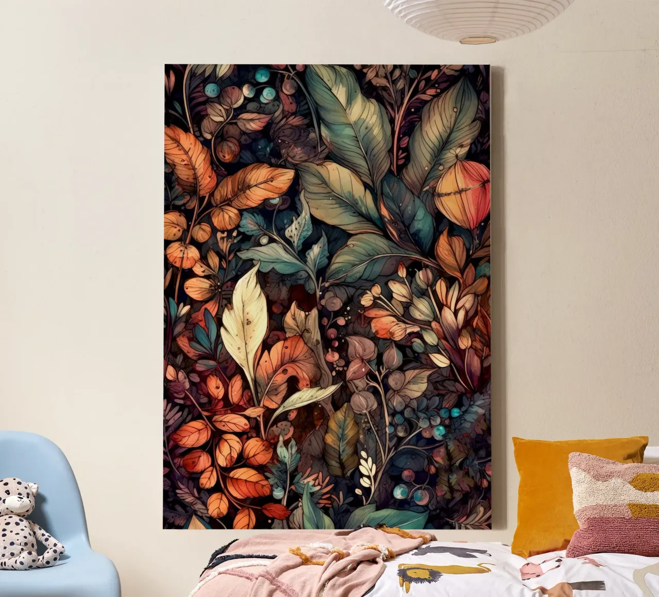 Bloemen weide natuur kunst E canvas met Baklijst van Justyna Jaszke JBJart