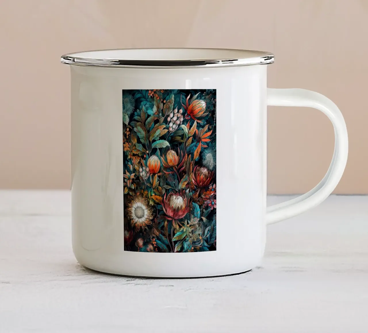 Fiori prato natura arte F tazza in smalto da Justyna Jaszke JBJart