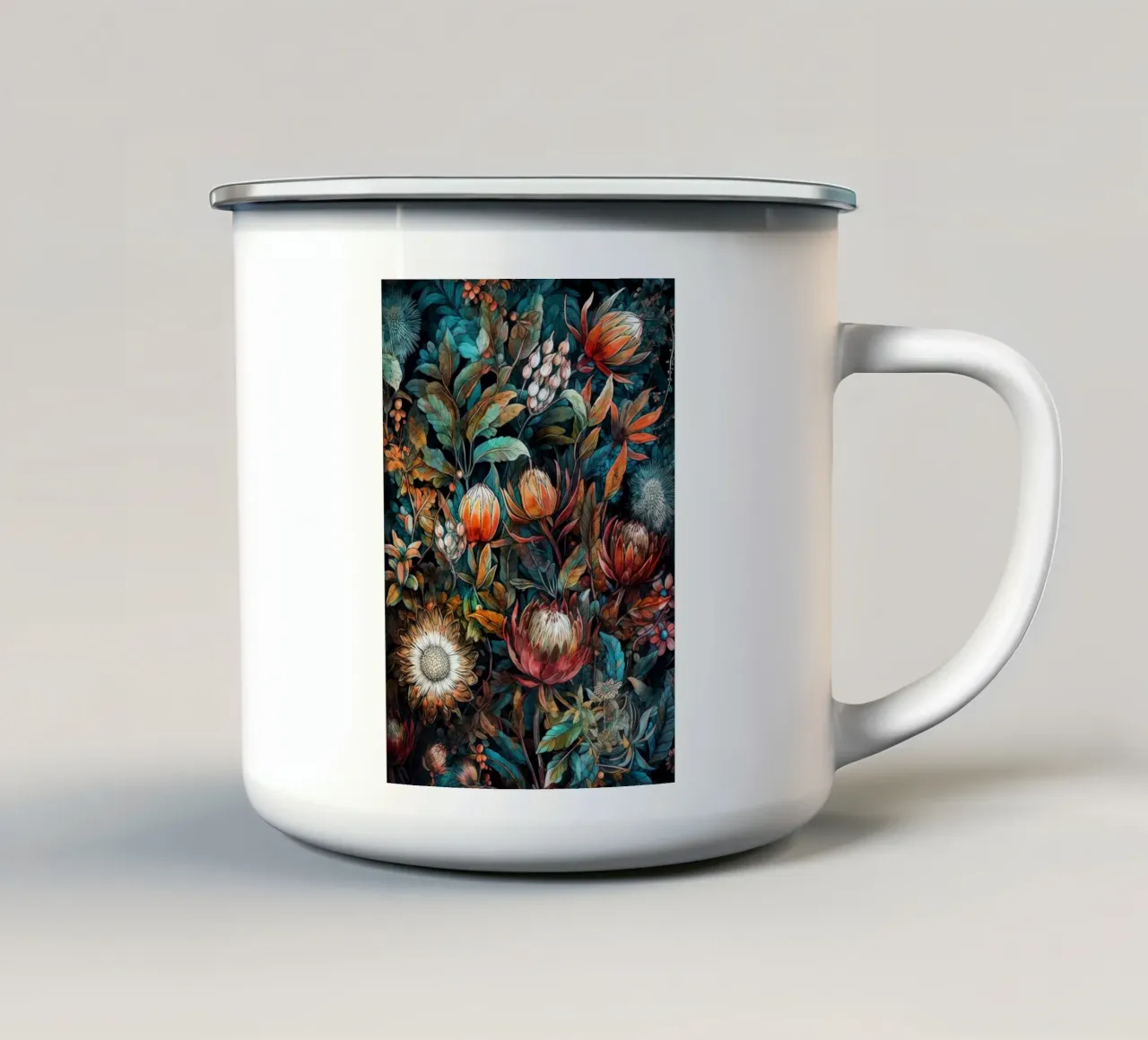 Fiori prato natura arte F tazza in smalto da Justyna Jaszke JBJart