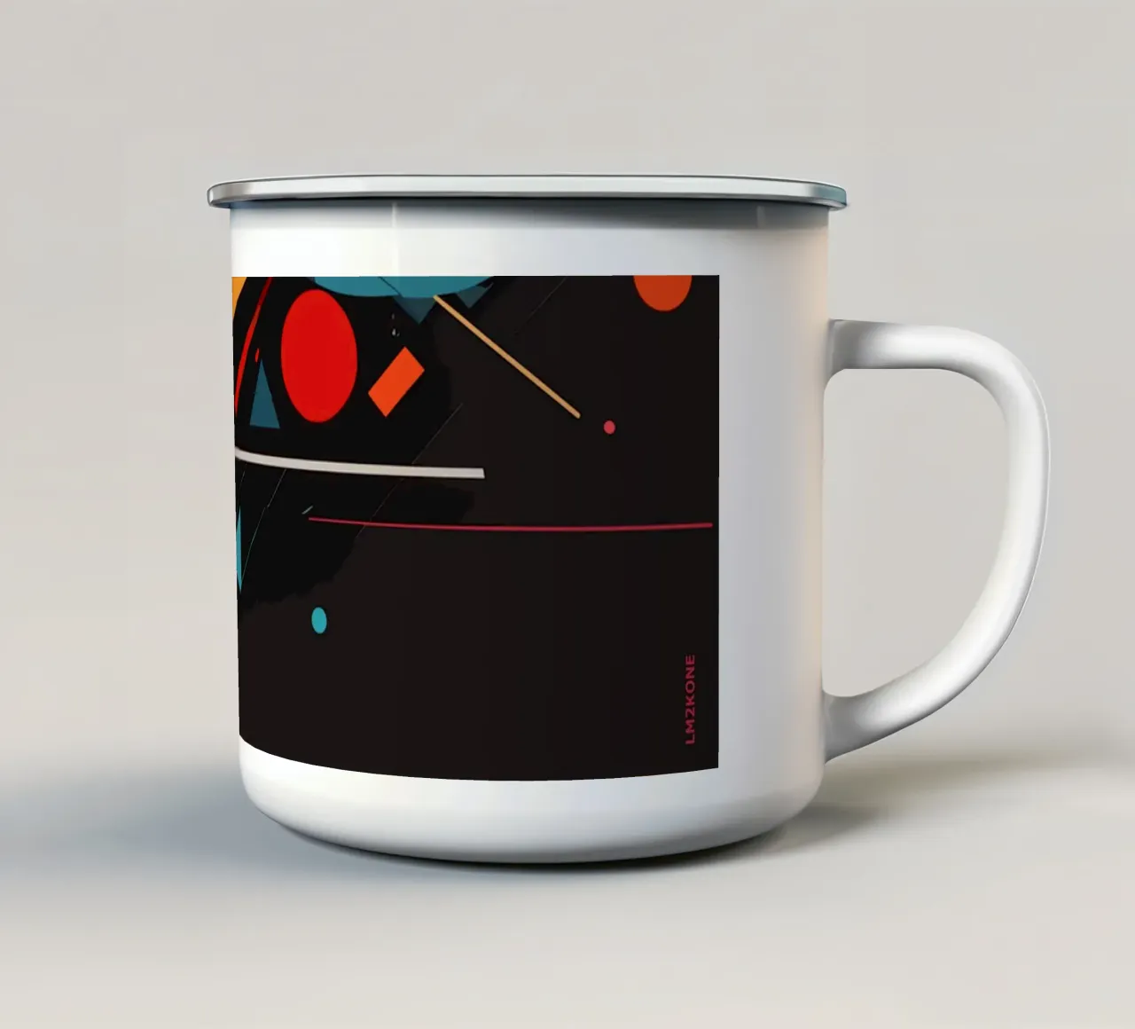 Astratto colorato moderno geometrico tazza in smalto da LM2KONE