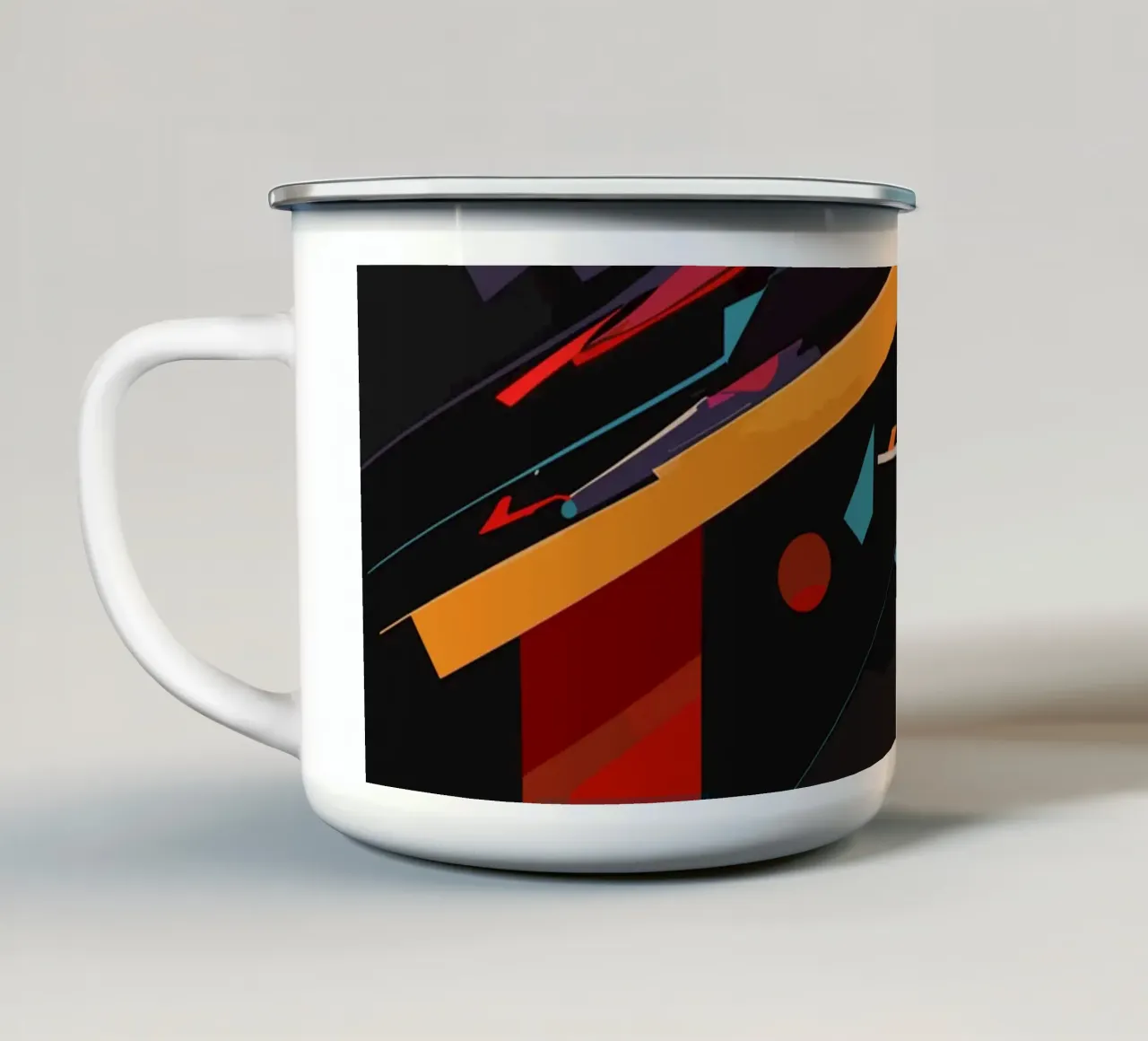Astratto colorato moderno geometrico tazza in smalto da LM2KONE