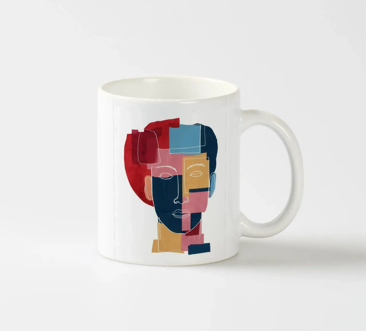 Visione cubista frammentata tazza in ceramica da Katarsis Mann