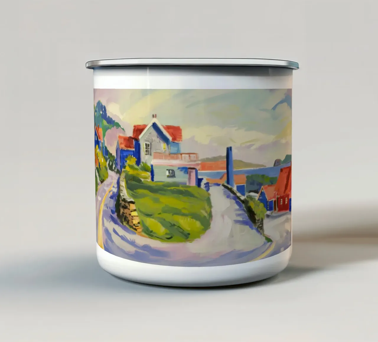 Strada del Villaggio Cromatico tazza in smalto da Angkasa Mist