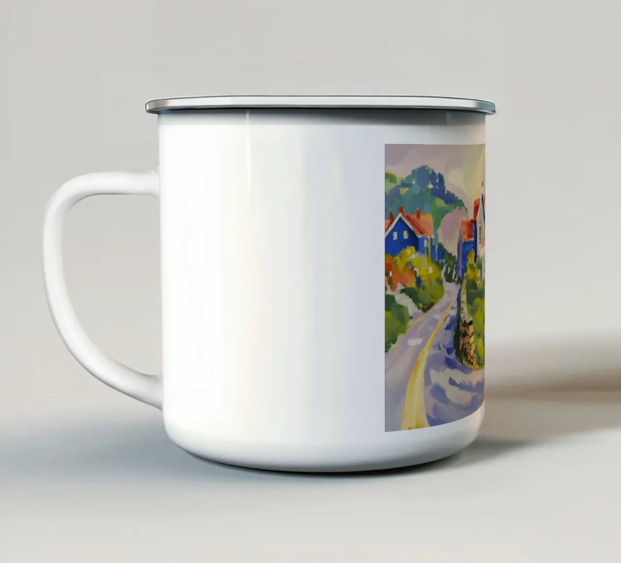Strada del Villaggio Cromatico tazza in smalto da Angkasa Mist