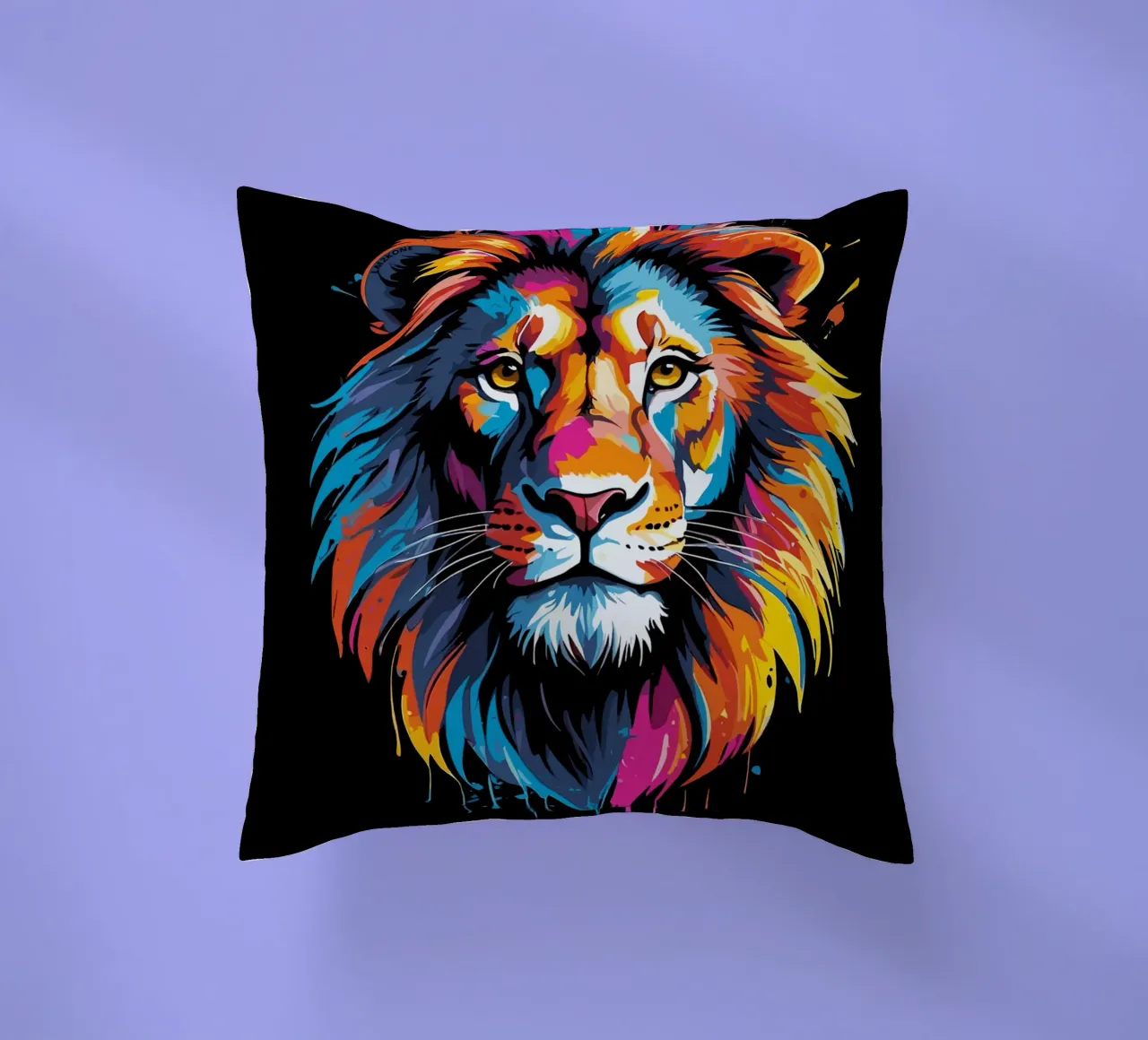 Quadro di leoni multicolore cuscino da LM2KONE