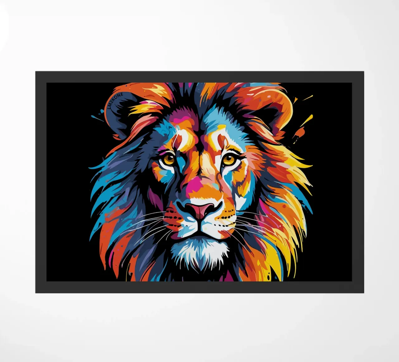 Quadro di leoni multicolore zerbino da LM2KONE