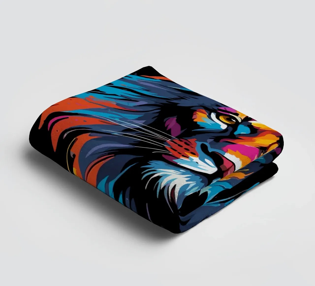 Quadro di leoni multicolore asciugamano da bagno da LM2KONE