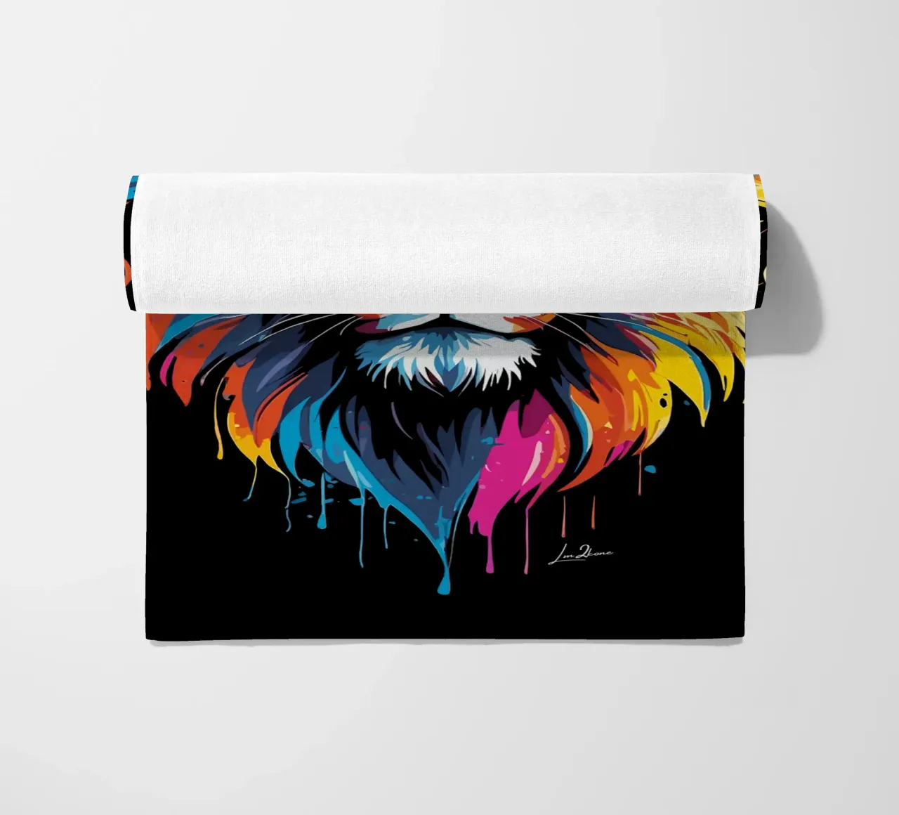 Quadro di leoni multicolore telo mare da LM2KONE