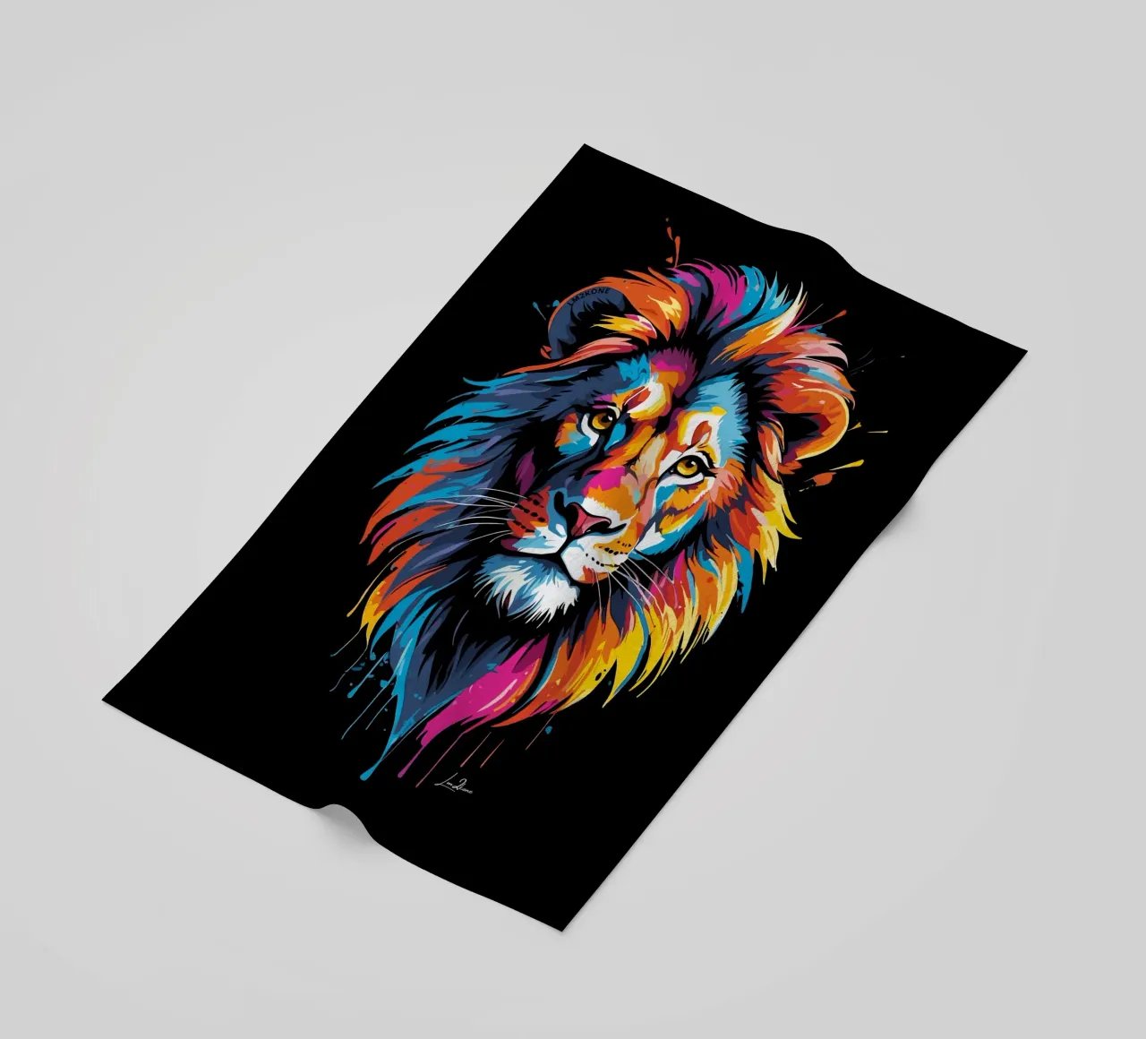 Quadro di leoni multicolore telo mare da LM2KONE