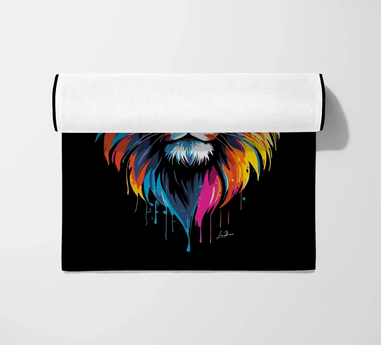 Quadro di leoni multicolore telo mare da LM2KONE