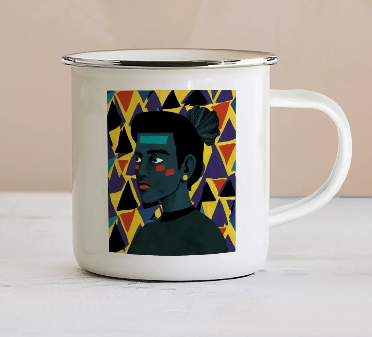 Neon Noir Visionario tazza in smalto da Katarsis Mann