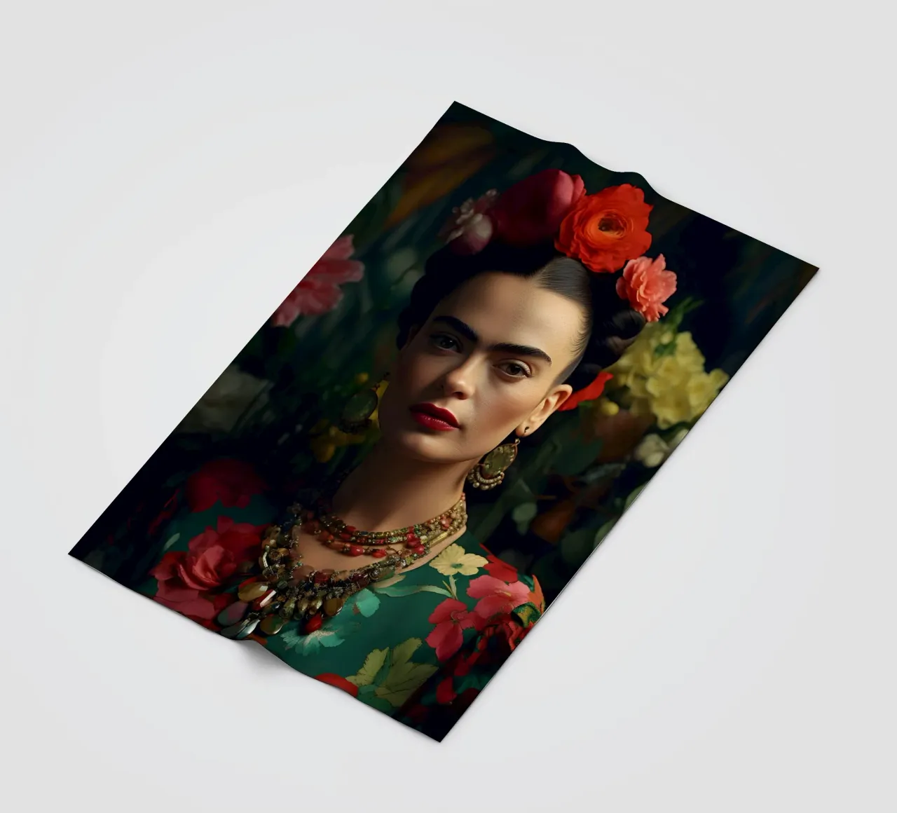 Frida & Blumen coperta in pile da M-Ulrich-Digital Art
