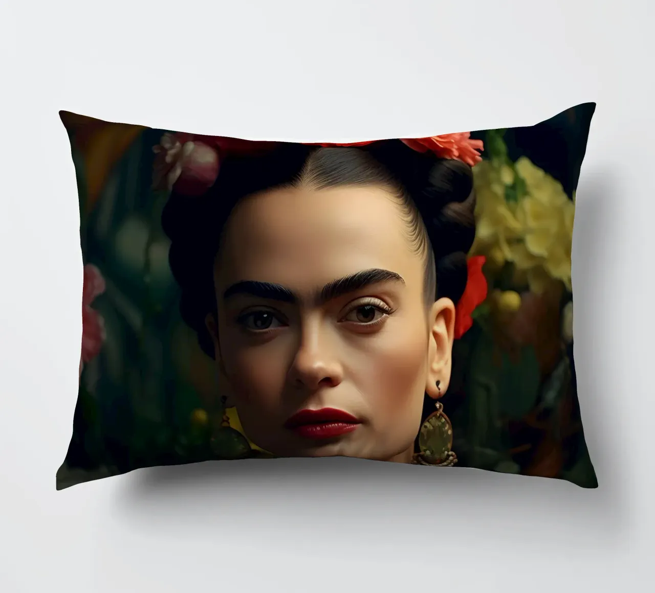 Frida & Blumen cuscino da M-Ulrich-Digital Art