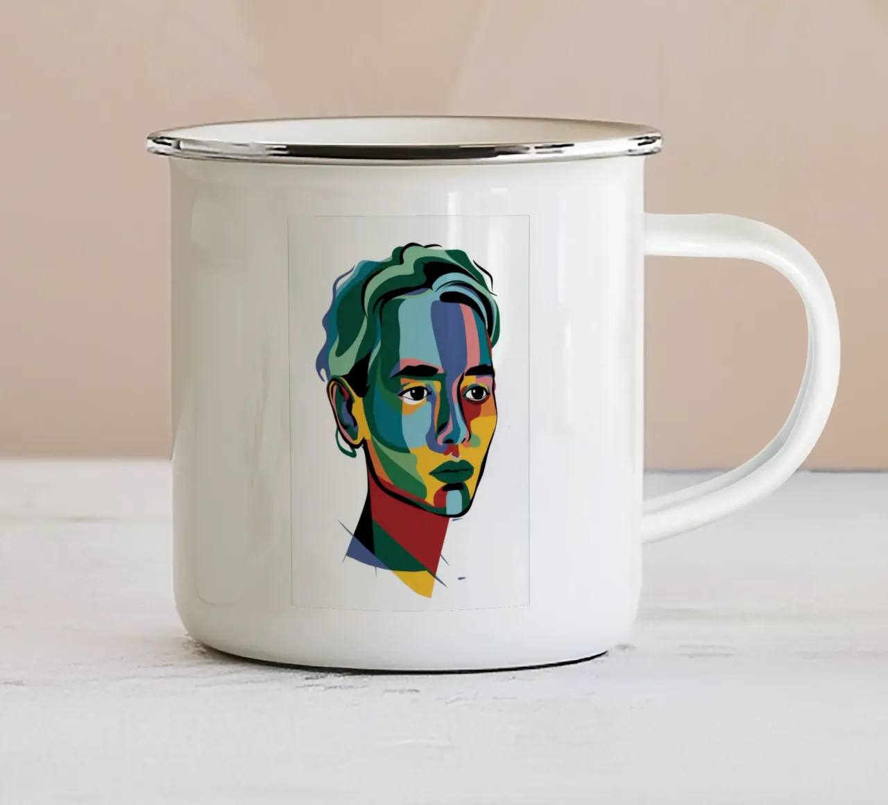 Schizzi d'anima acquerellati tazza in smalto da Katarsis Mann
