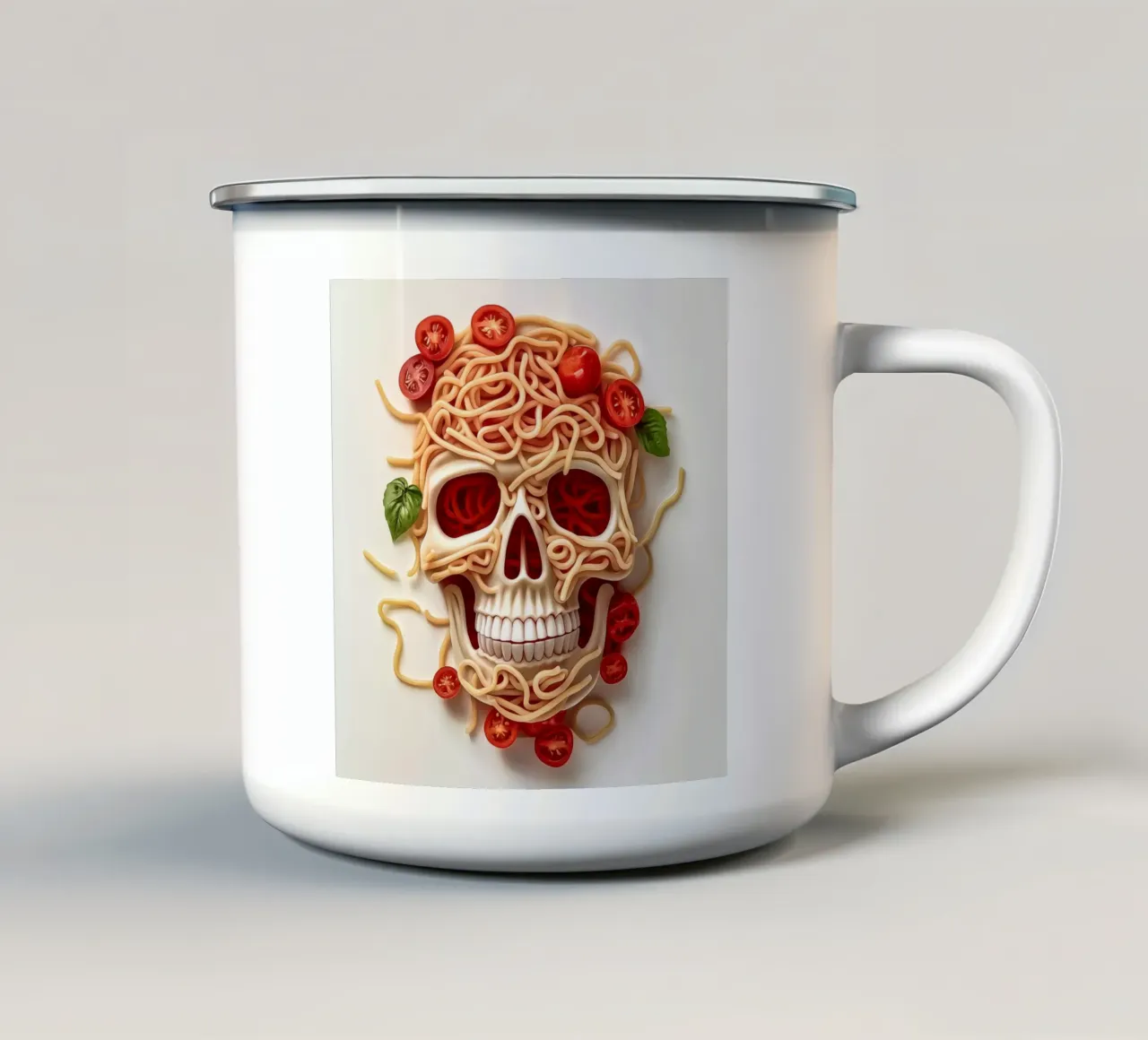Teschio da cucina Spaghetti Forever tazza in smalto da Autofocus