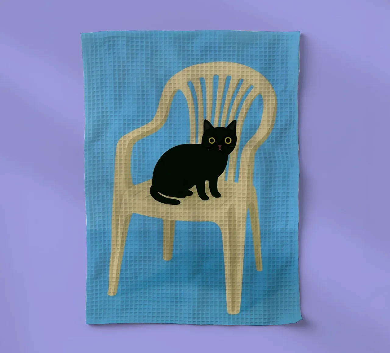 dessin d'un chat et d'une chaise torchon de edelweiz