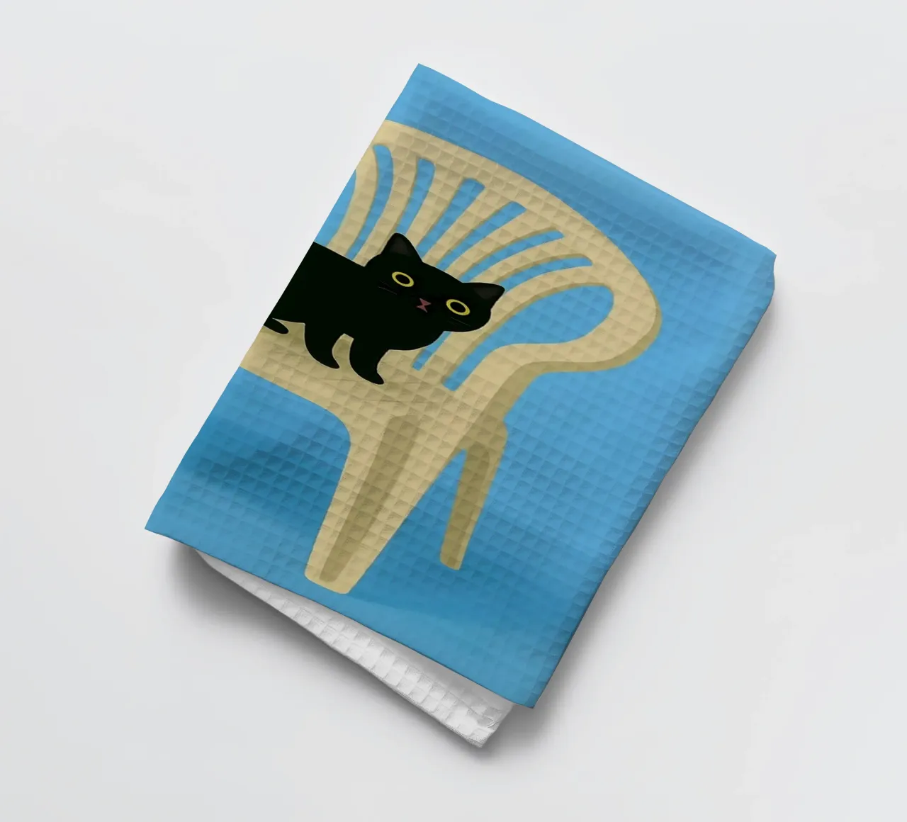 dessin d'un chat et d'une chaise torchon de edelweiz