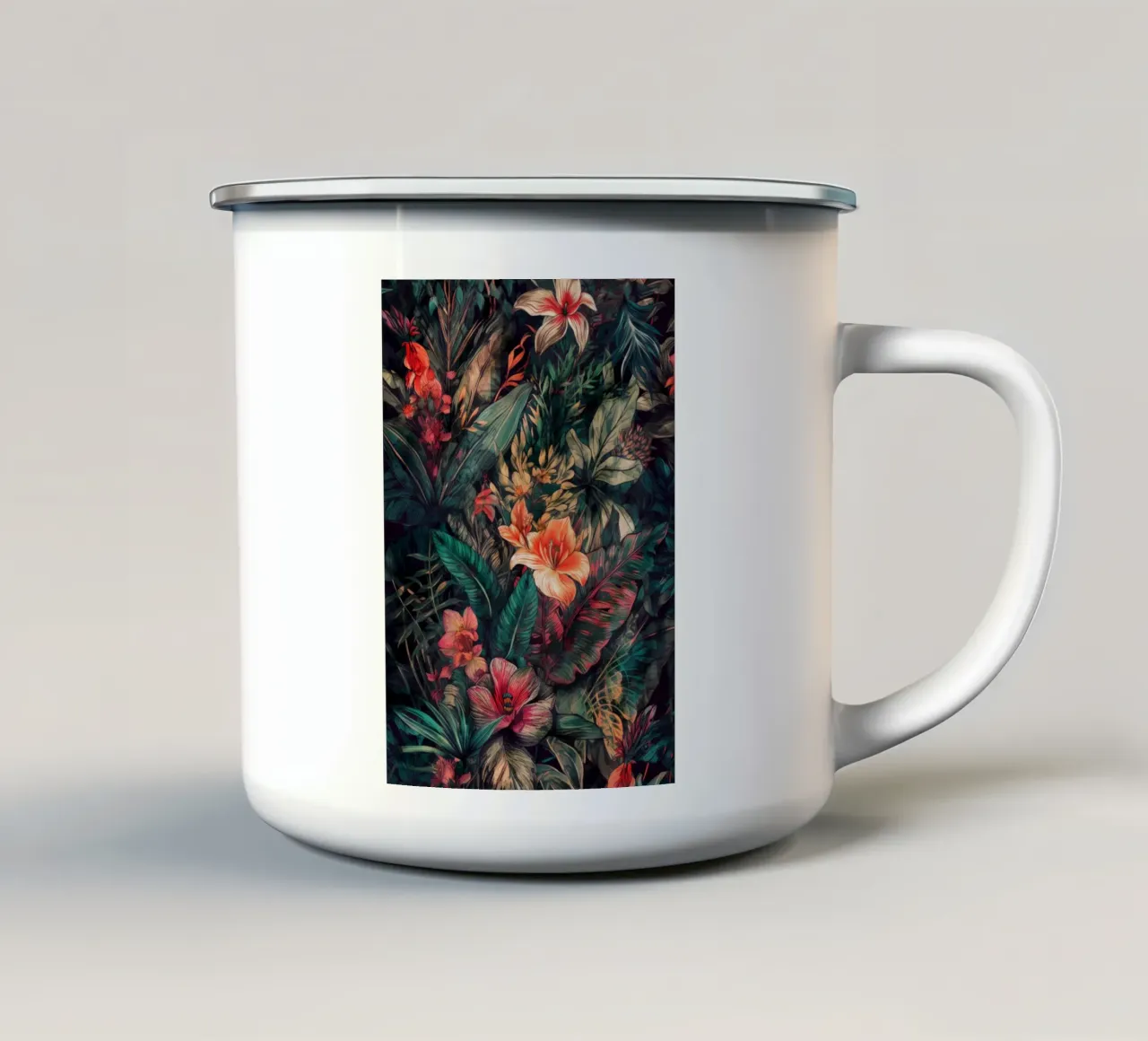 Fiori prato natura arte H tazza in smalto da Justyna Jaszke JBJart