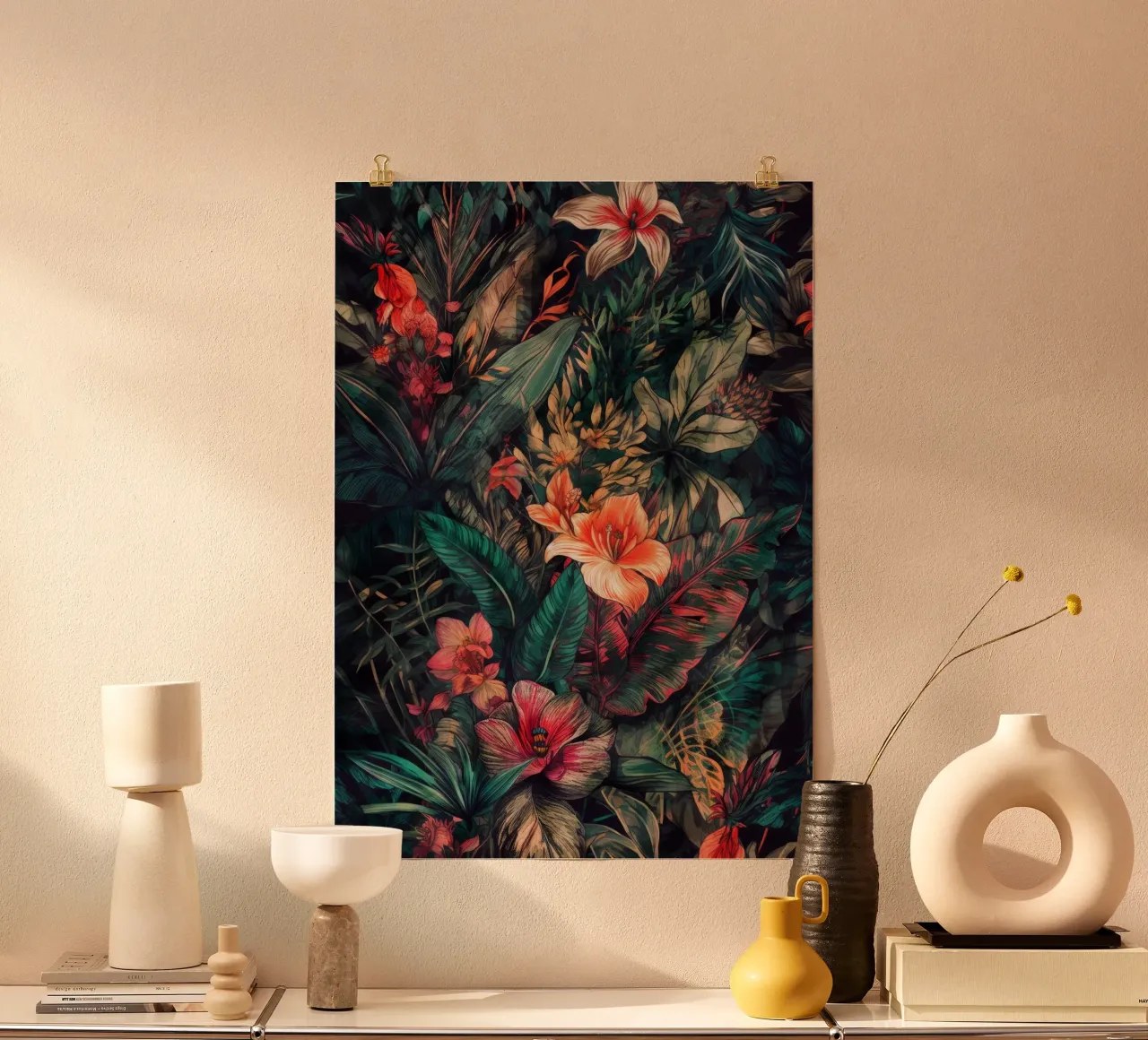 Bloemen weide natuur kunst H poster van Justyna Jaszke JBJart