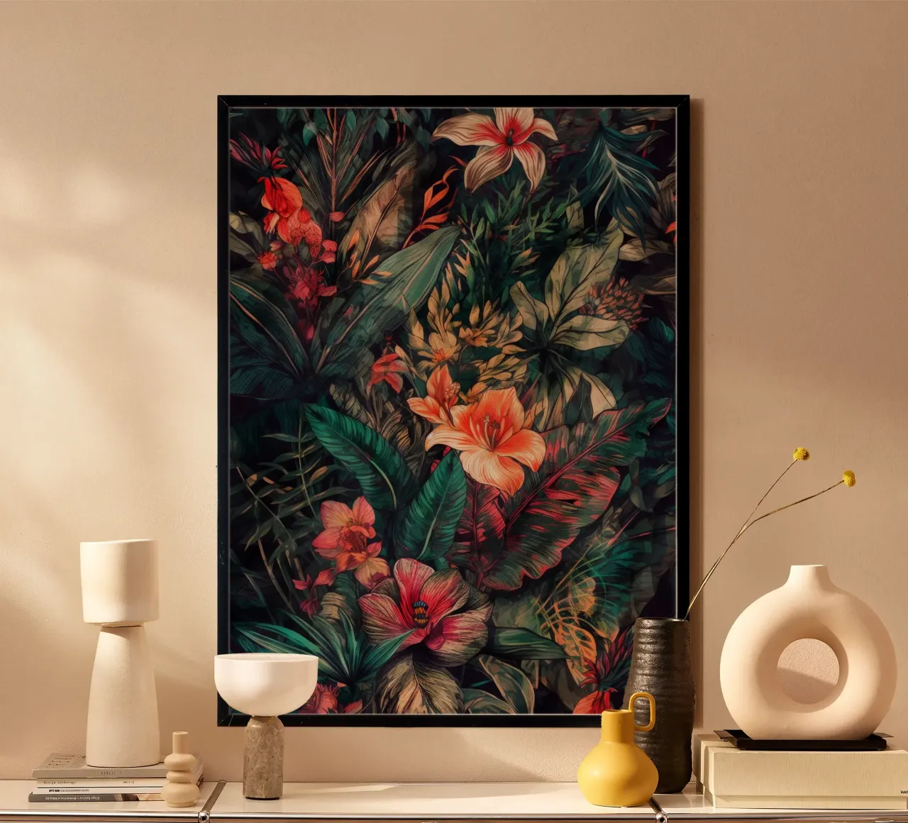 Bloemen weide natuur kunst H poster van Justyna Jaszke JBJart