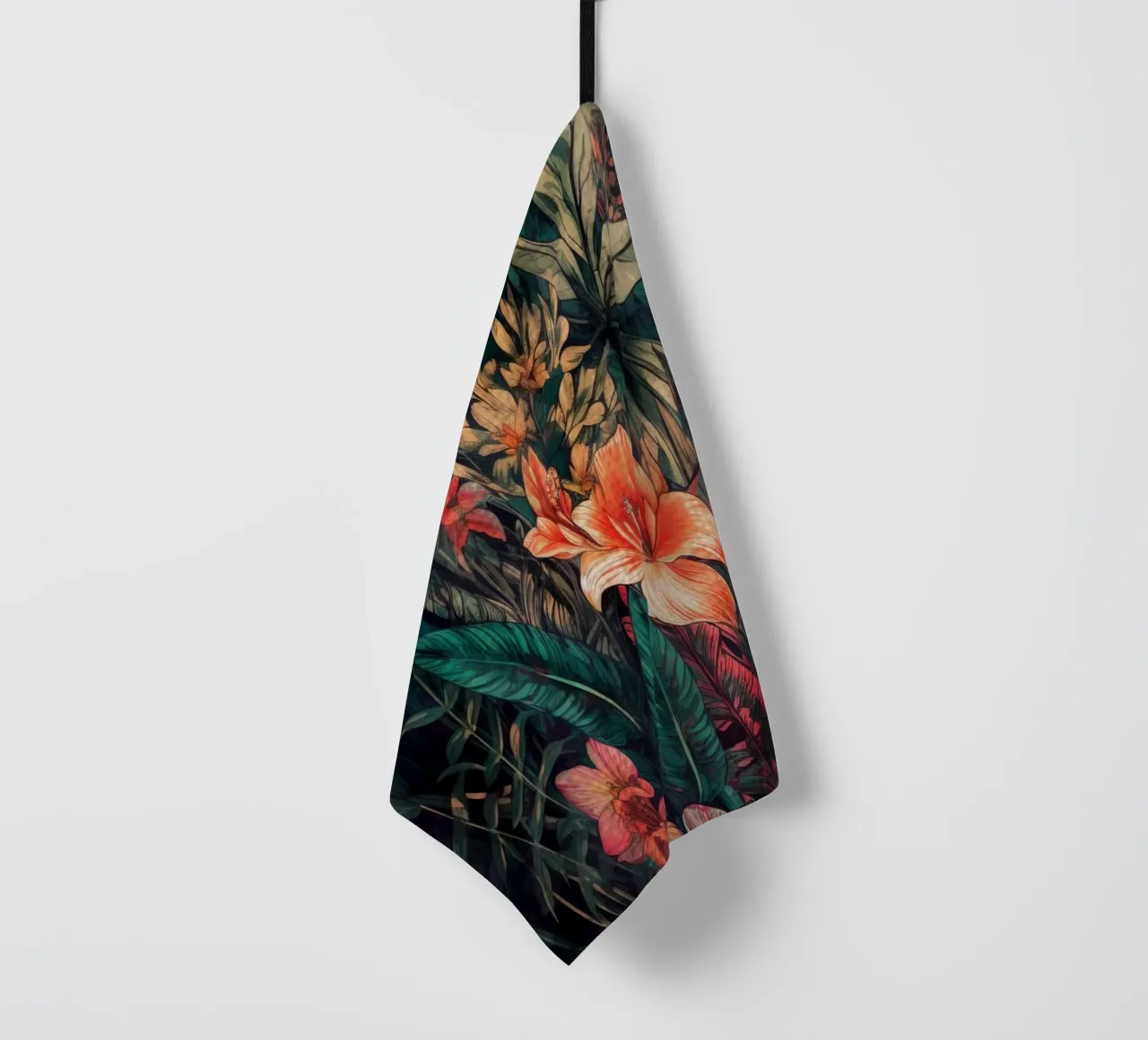 Flowers meadow nature art H tea towel by Justyna Jaszke JBJart