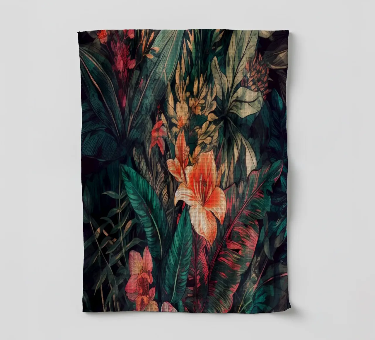 Flowers meadow nature art H tea towel by Justyna Jaszke JBJart
