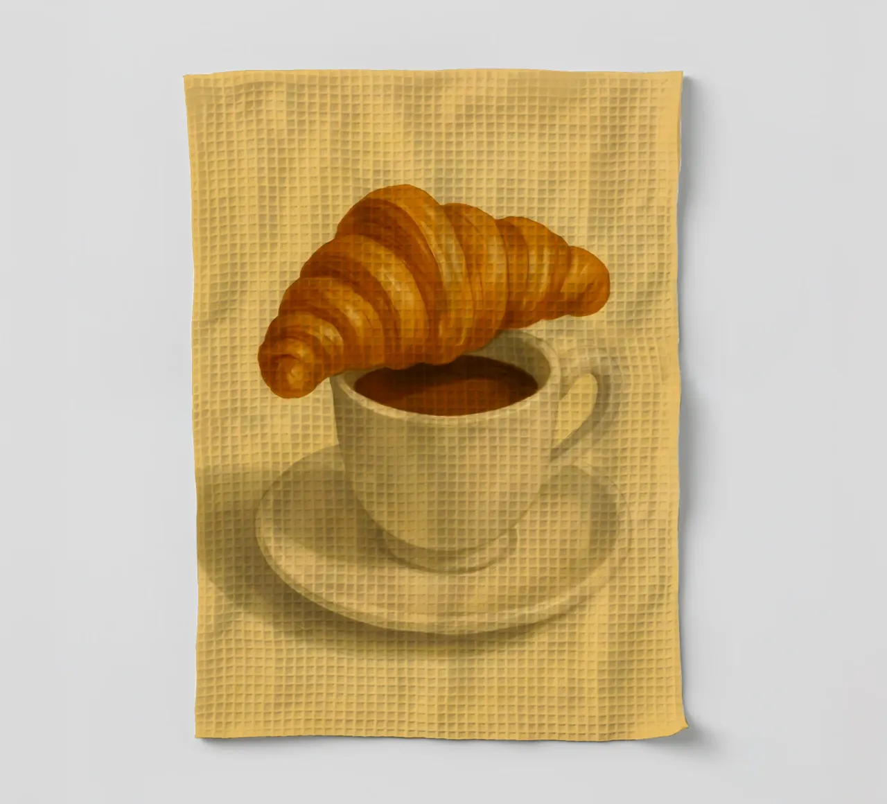 dessin d'un croissant et d'un café torchon de edelweiz