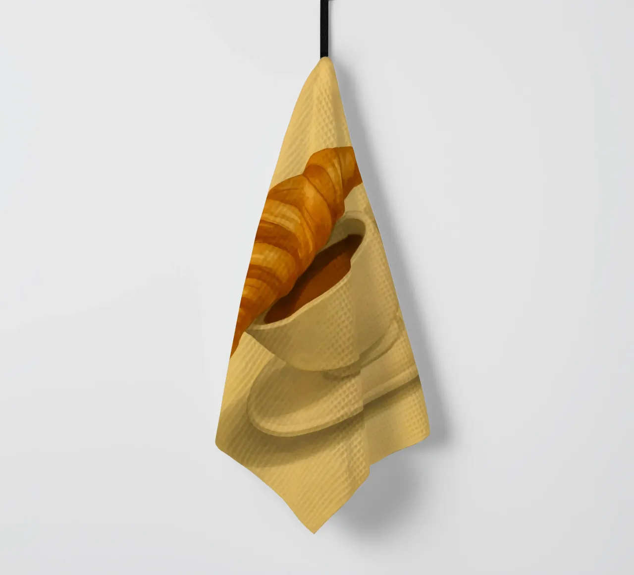 dessin d'un croissant et d'un café torchon de edelweiz