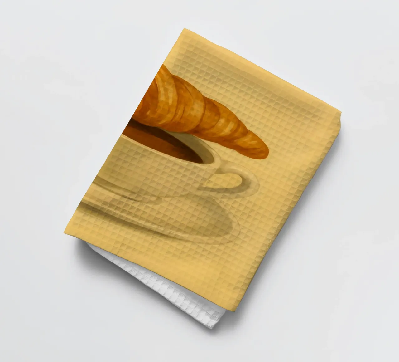 dessin d'un croissant et d'un café torchon de edelweiz